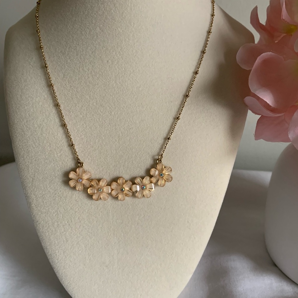 LC Lauren Conrad Gold Floral Necklace